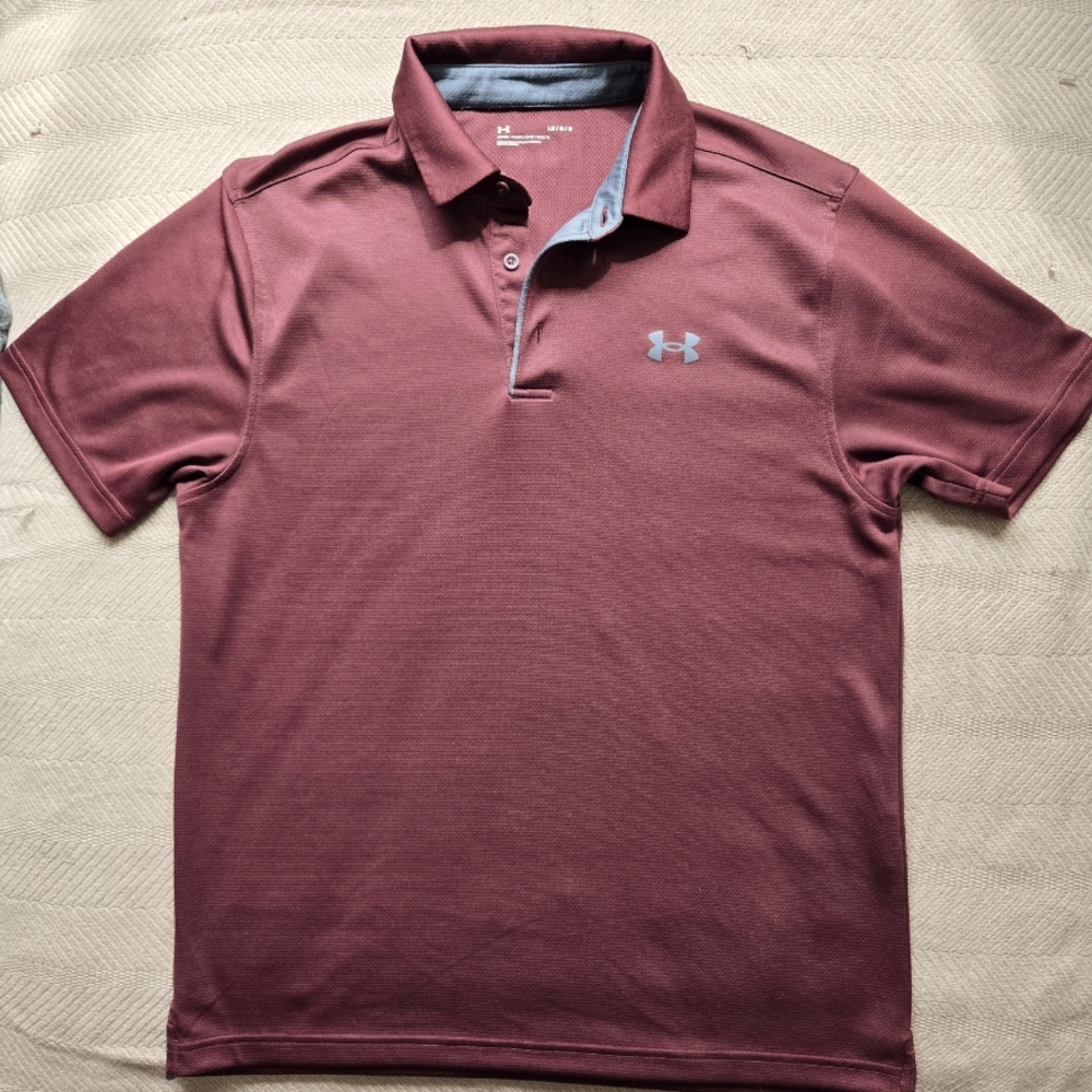 Under Armour Red Polo Shirt Athletic Performance